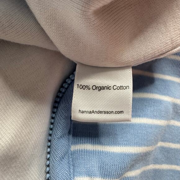 HANNA ANDERSSON 100% Organic Cotton Wearable Blanket 0-3 Month Blue White Stripe - Picture 5 of 6